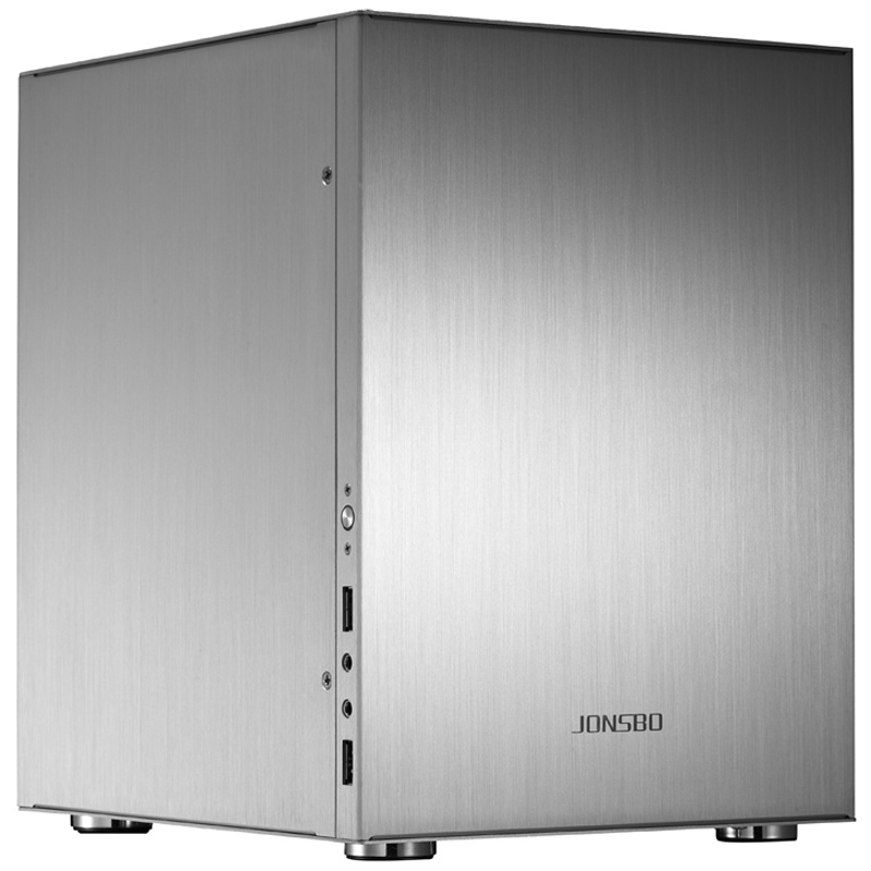乔思伯（JONSBO）C2 银色 MINI机箱（支持24.5*21.5CM尺寸内主板/全铝机箱/ATX电源/80MM高内散热器）