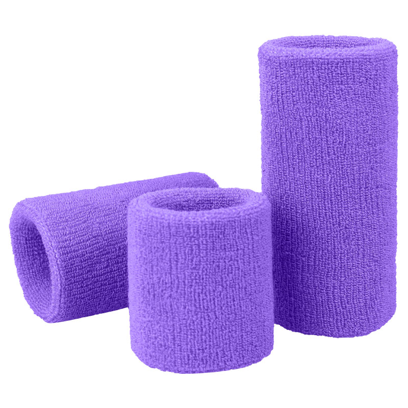 运动护腕男女护腕套跑步骑行羽毛球吸汗透气篮球擦汗护手腕套 紫色 长