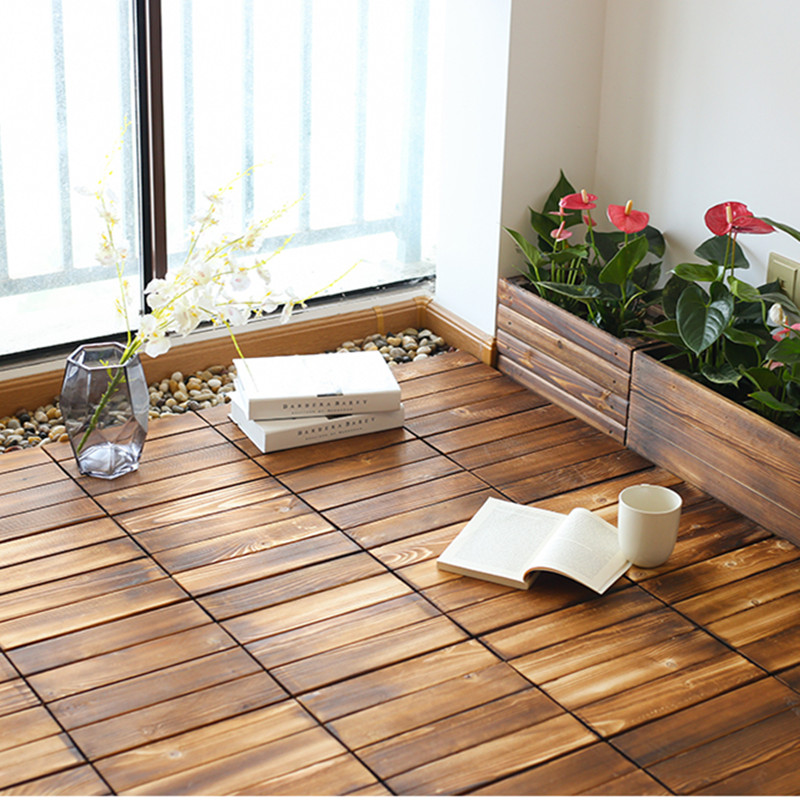 仟草集 云杨园艺 阳台防腐木拼接地板 户外露台庭院阳光房室内室外diy