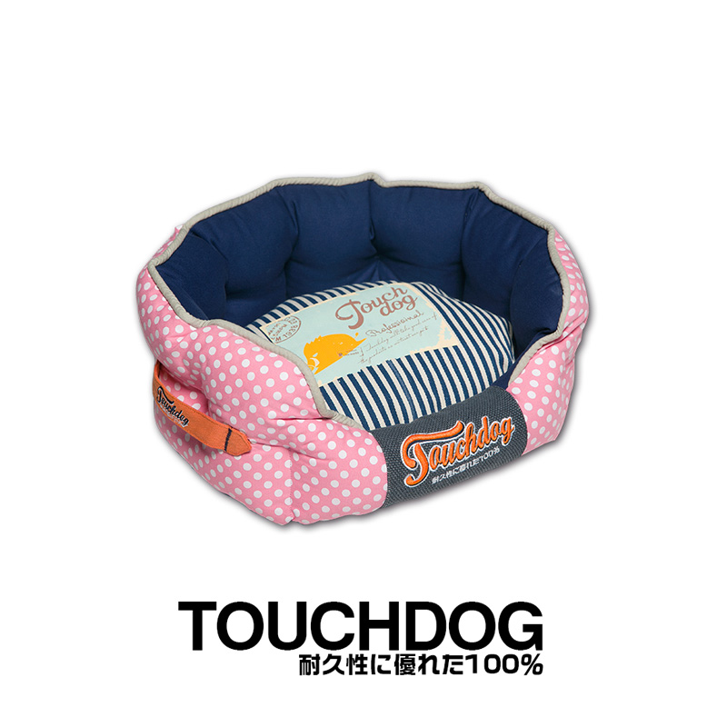 Touchdog它它狗窝可拆洗宠物猫狗窝夏季夏天四季通用舒适中小型犬比熊贵宾博美床垫子 粉红色TDBD14013A M