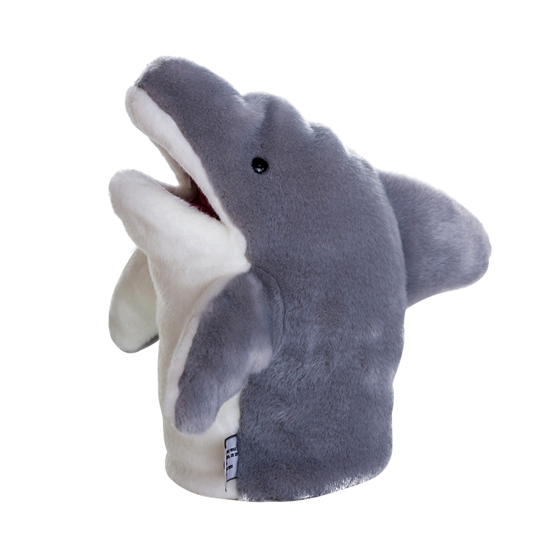 justbecause情人节礼物送女友毛绒玩具鲨鱼手偶嘴巴能动海洋动物手偶