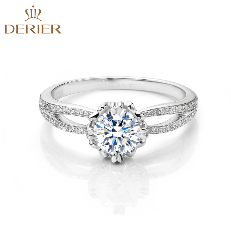 结婚钻戒婚戒女订婚戒指群镶女戒指 1克拉钻戒送女友求婚戒指 奢华款