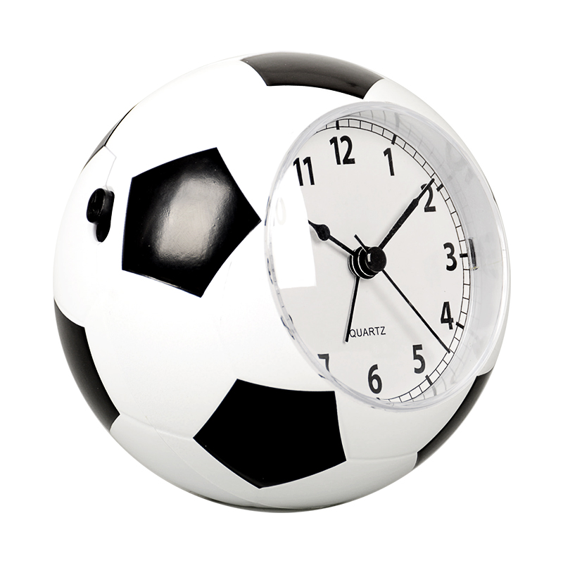 汉时（Hense)创意儿童闹钟学生静音床头钟时尚个性闹表卡通音乐时钟足球造型小台钟HA09黑白色