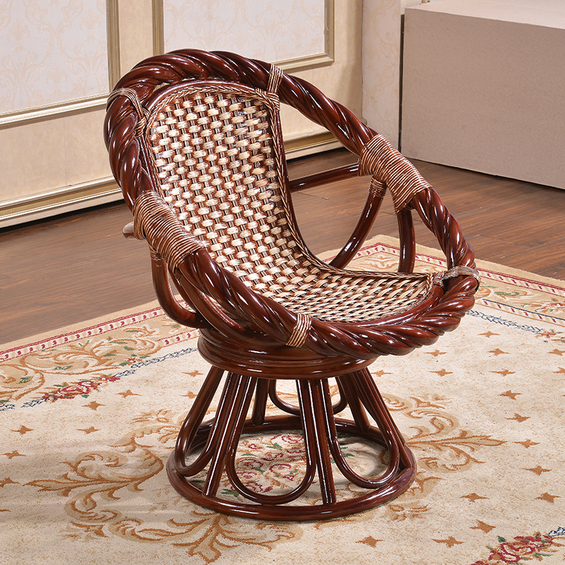 南基怡旋转藤椅三件套阳台桌椅户外休闲桌椅组合真藤椅子庭院阳台植物