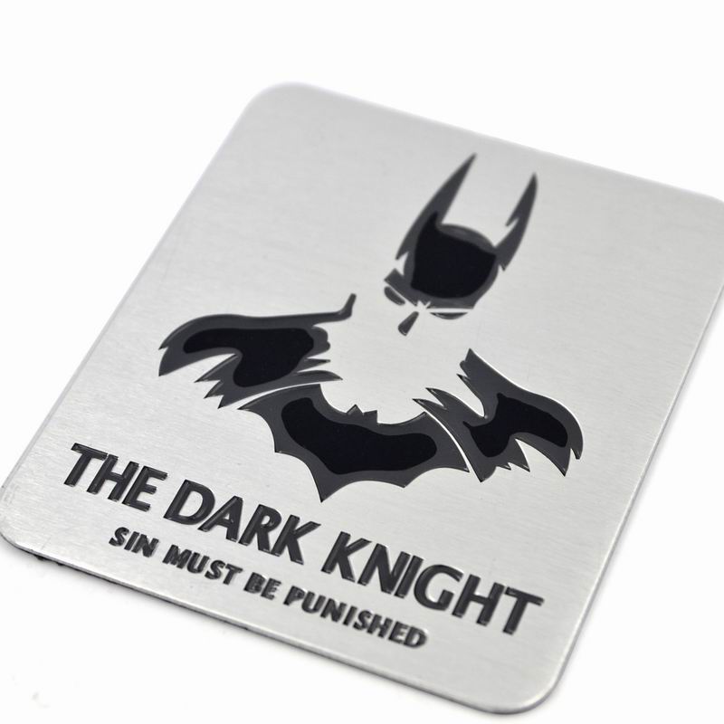 奥凡车品 台湾产dc漫画汽车用精致黑色蝙蝠侠黑暗骑士车标志铝合金