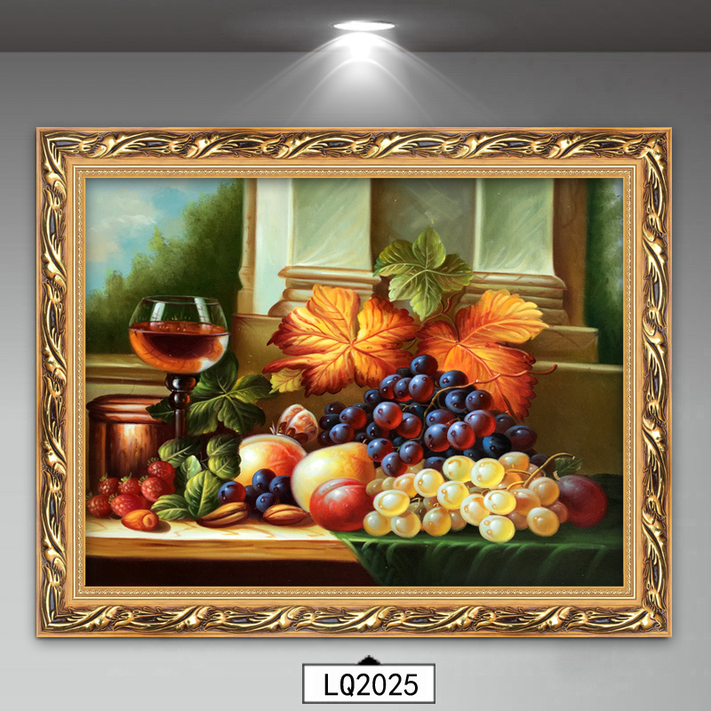 林格印象欧式餐厅装饰画水果单幅现代简约饭厅挂画墙面画厨房壁画葡萄