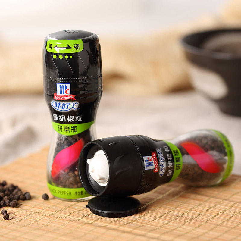 味好美（McCormicK）香辛料调料 研磨瓶黑胡椒粒 28g 玻璃瓶装 烧烤烹饪 百年品牌 