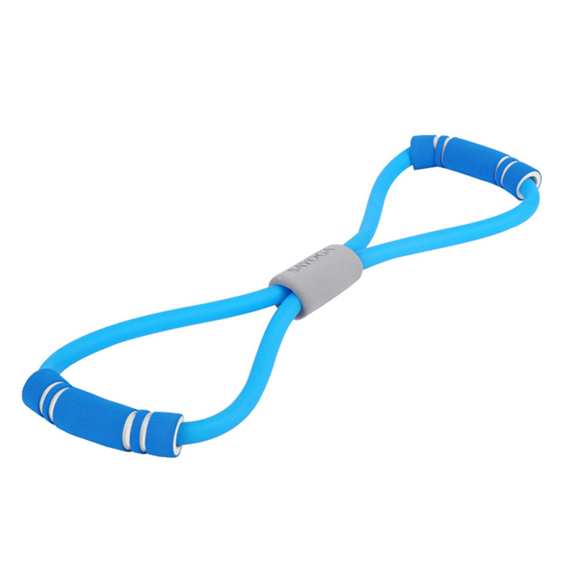 威尔顺  拉力器 8字乳胶扩胸拉力绳胶棉健美瑜伽家用健身器材 8字拉力器 蓝色