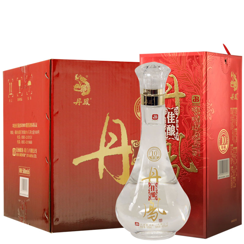 丹鳯丹凤佳酿45度厦门高粱酒丹凤酒浓香型10佳酿礼盒装厦门特产白酒  500mL 6瓶 礼盒装整箱