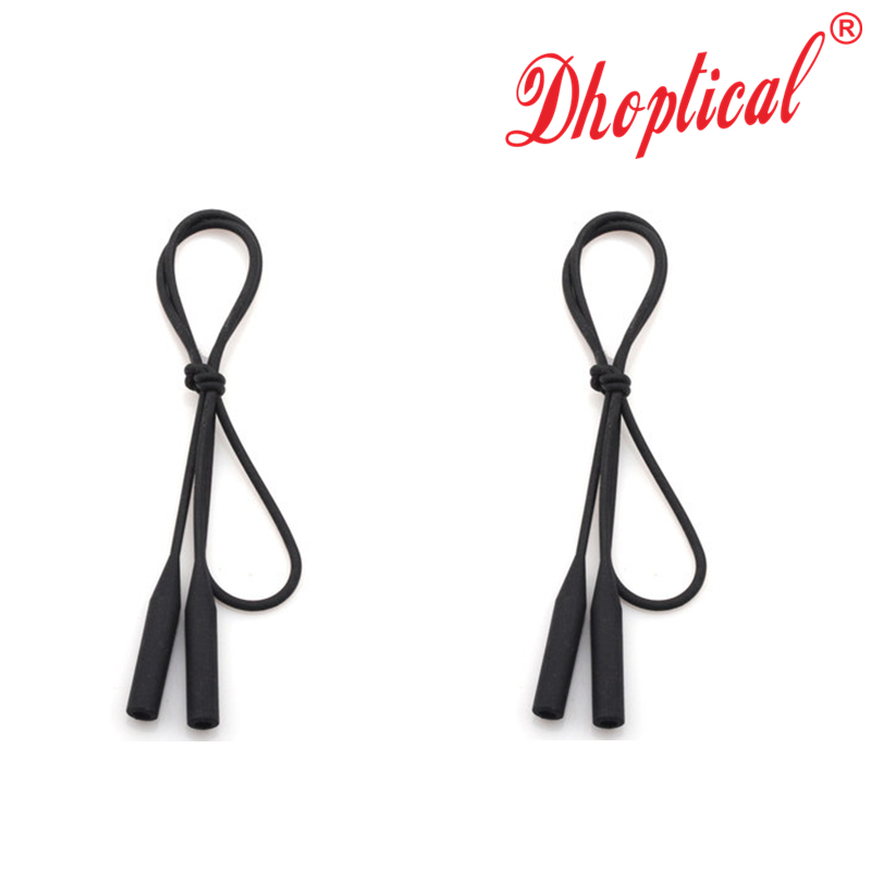 运动眼镜绳，眼镜绑带，篮球跑步眼镜绳，防滑眼镜挂绳固定眼镜腿挂绳长款硅胶绳二条装 黑色2条装