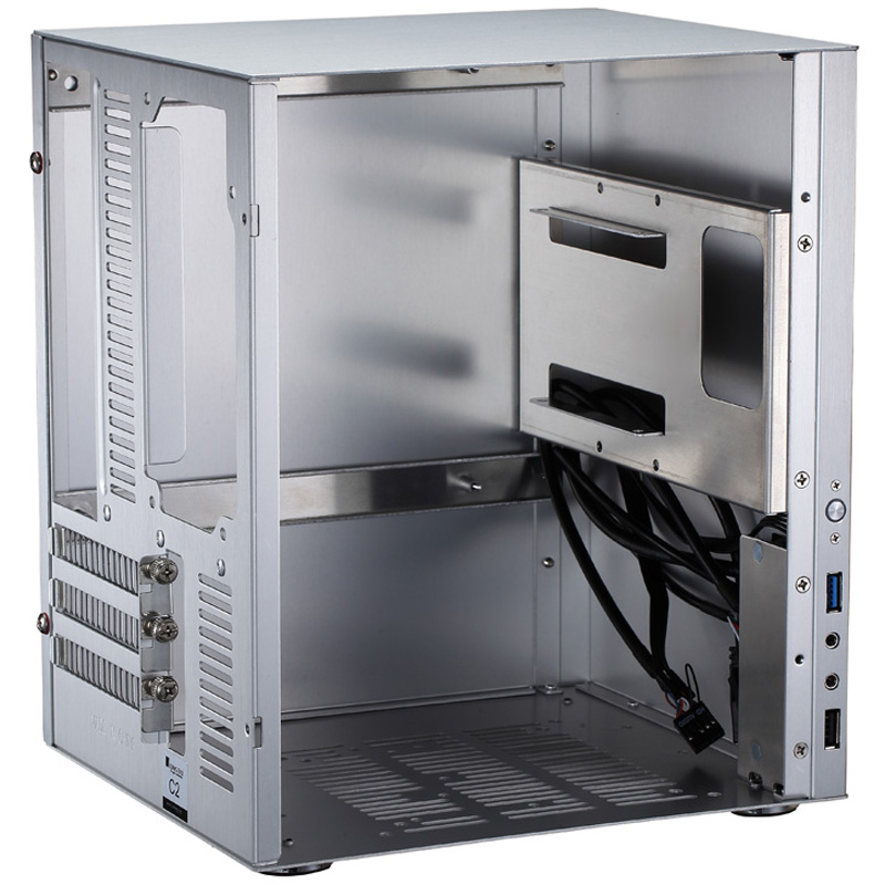 乔思伯（JONSBO）C2 银色 MINI机箱（支持24.5*21.5CM尺寸内主板/全铝机箱/ATX电源/80MM高内散热器）