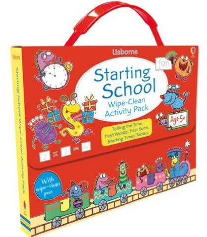 Starting School Wipe Clean Activity Pack 4 Books Usborne英文原版
