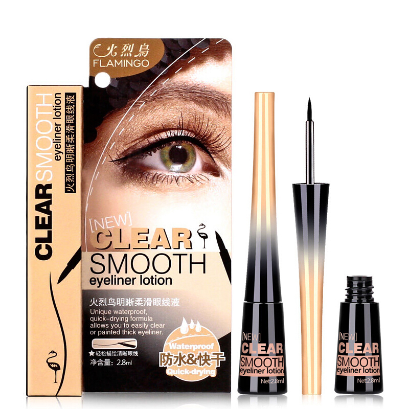 火烈鸟明晰柔滑眼线液笔硬头眼线速干持久防水不易晕染持妆
