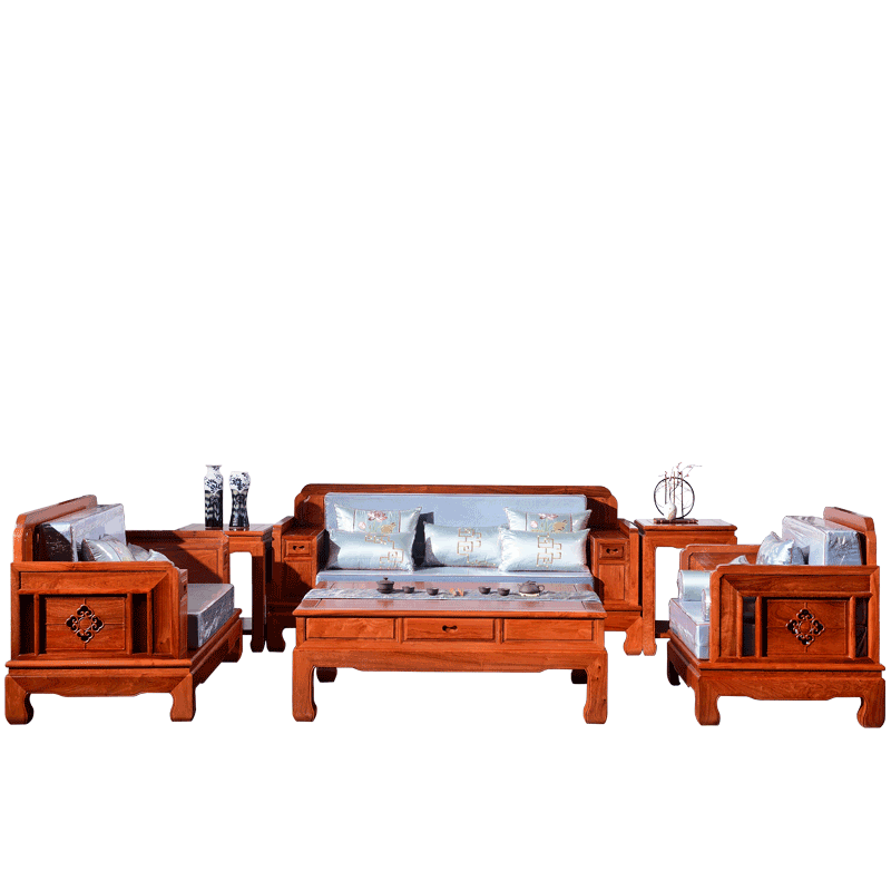 木恒盛红木家具 缅甸花梨(学名:大果紫檀)客厅沙发 中式仿明清古典实木客厅沙发组合 刺猬123组合