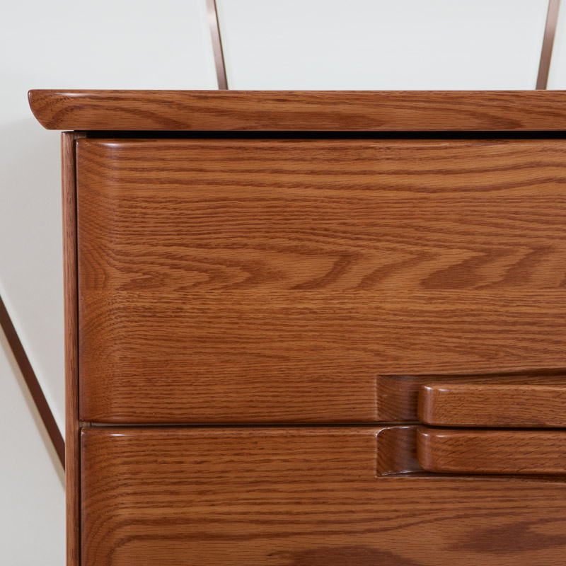 益鹤欧屉柜五斗柜现代中式红橡木五屉柜五斗橱47101 五斗柜