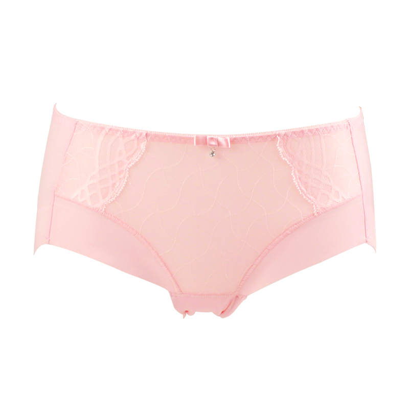 戴芝蒂新款中腰平角内裤 收腹提臀包臀无痕纯色莱卡短裤d50502 玫瑰粉