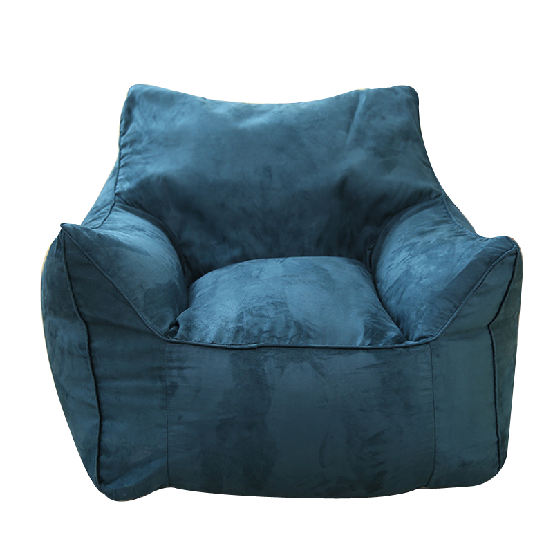 懒悠悠原创 懒人沙发豆袋 单人布艺休闲北欧式创意简约沙发椅多功能小户型沙发座椅 藏青色 麂皮绒 豪华款+脚凳