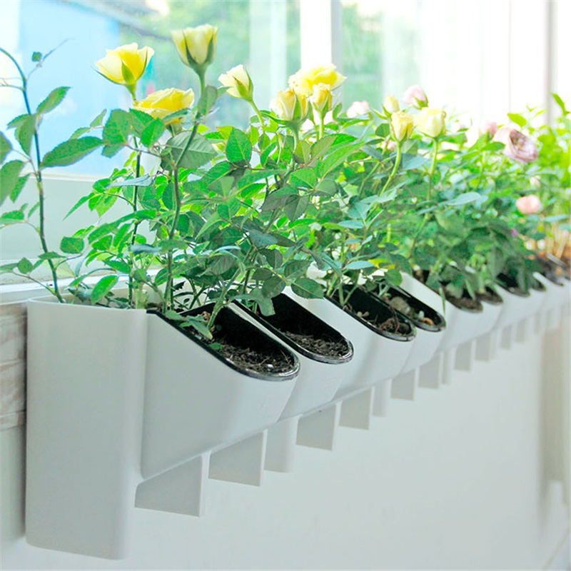 江影清 立体组合植物墙花盆绿阳台室内外背景墙树脂挂盆简约 白色盆加