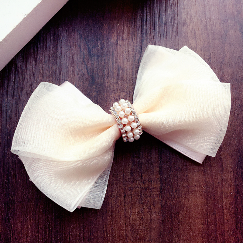 韩国饰品蝴蝶结头饰夏鱼嘴夹顶夹边夹发夹韩版发饰手工弹簧夹 x012 鱼