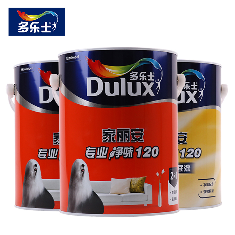 多乐士(dulux)乳胶漆墙面漆家丽安净味120二合一内墙涂料油漆白色面漆