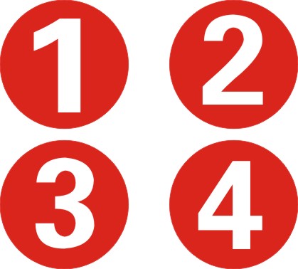 意卡蒙素锦流年 特大号15厘米圆形数字号码标签贴贴纸直径15cm标签