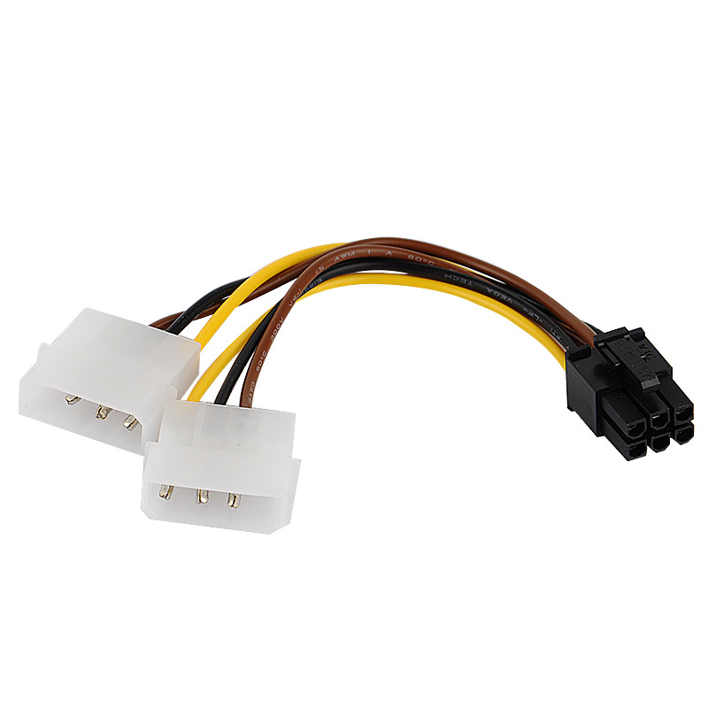 bejoy 双大4pin转6pin显卡电源线 4p转6p供电线 白色