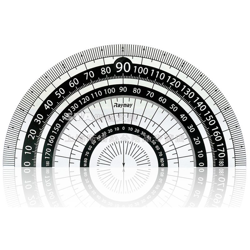 原产 raymay藤井 学生黑白三角尺 顶端刻度 三角板  加厚防断 量角器