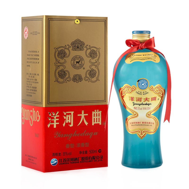 洋河大曲酒  浓香型粮食白酒 55度 高度老天蓝 500ml