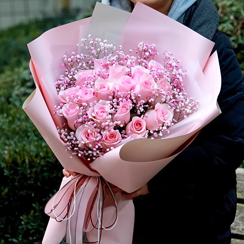 维纳斯鲜花礼品鲜花速递同城送花玫瑰花19朵粉玫瑰花束生日表白纪念日
