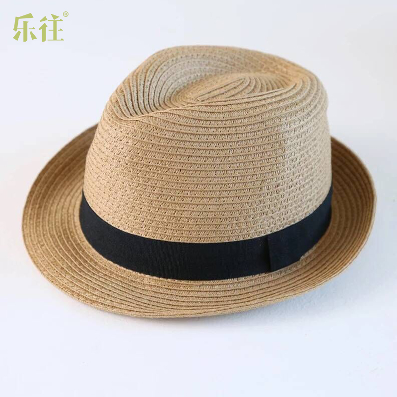 351课【童年的草帽】纸草编制遮阳沙滩帽亲子帽 纸草色 大人帽子单件