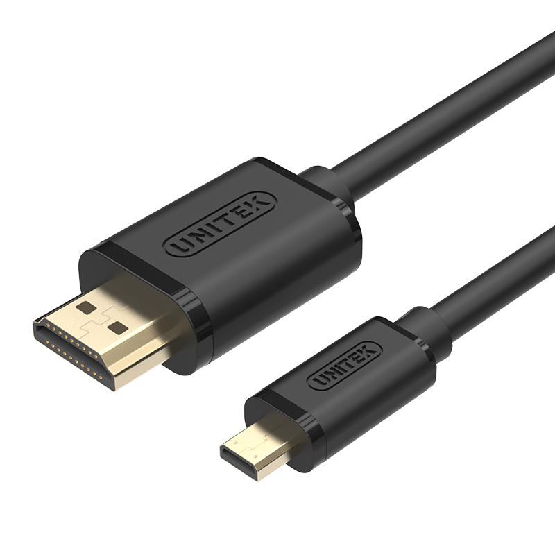 优越者(UNITEK)Micro hdmi转HDMI线 微型HDMI头转接高清线1米 4K*2K平板/相机连电视数据转换线Y-C152A