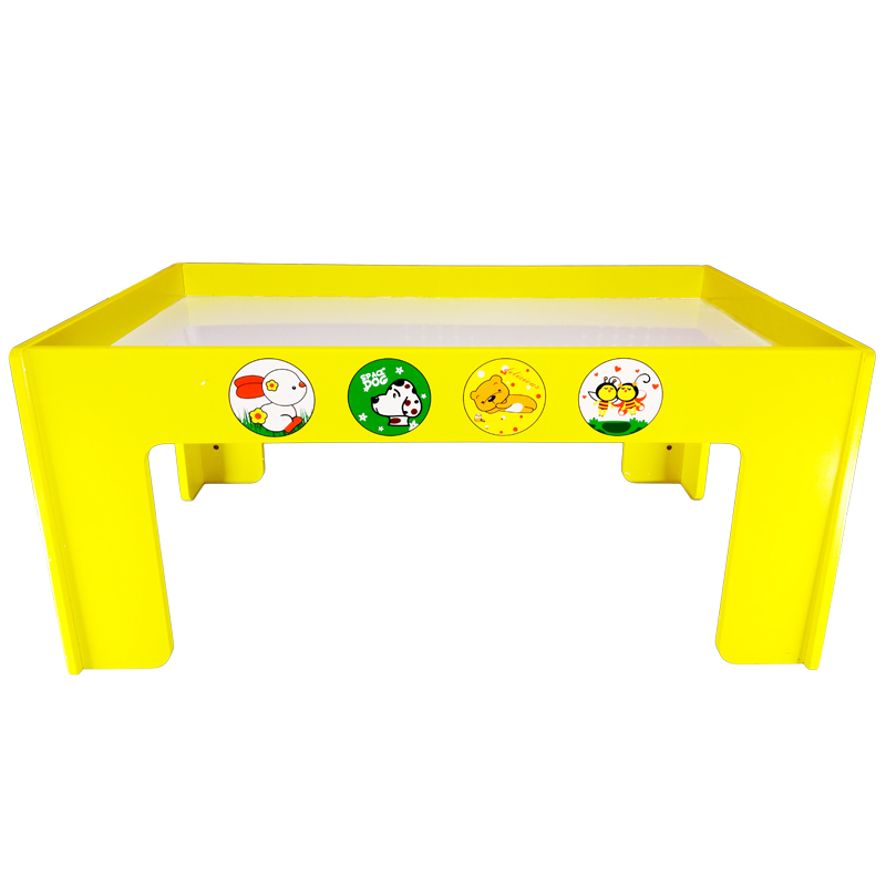 EDTOY韩国磁力积木配套搭配的DDQ玩具游戏白板桌金宝贝美吉姆早教展示黄蓝粉三色可选实木椅子玩具桌 黄色（无桌盖）