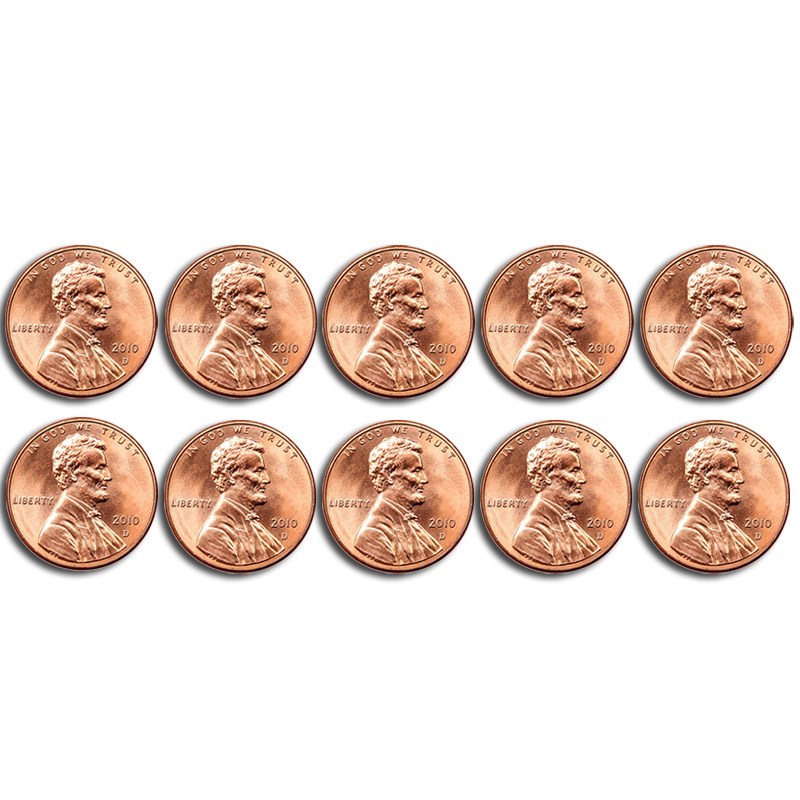 【藏邮】 外国钱币 美国林肯总统1美分 随机年份盾牌美分硬币收藏 10