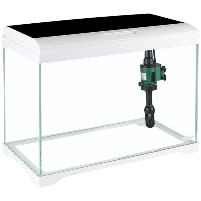 森森超白鱼缸生态玻璃缸水族箱水草缸桌面客厅造景金鱼缸 AT500C带显示屏变色灯+造景ZJ-46+底砂