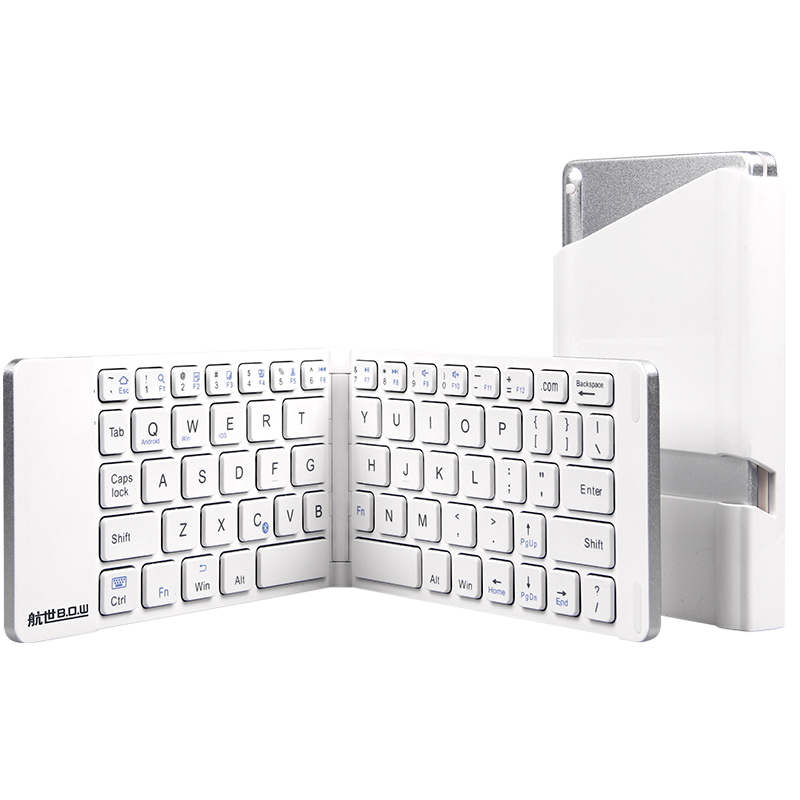 B.O.W 航世 HB022A 67键 折叠蓝牙无线薄膜键盘 白色 无光