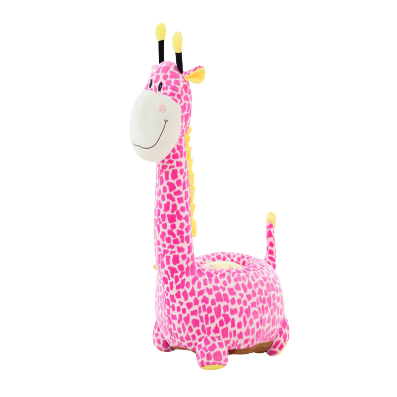创意卡通长颈鹿 恐龙儿童懒人卡通座椅凳沙发  礼物 中号粉色长颈鹿