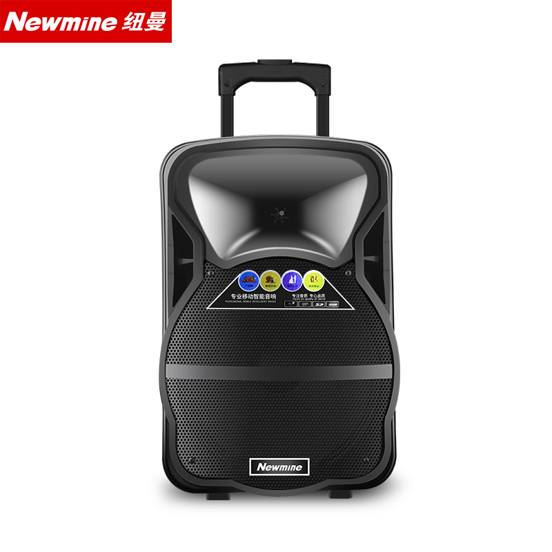 纽曼MN-182 12英寸广场舞音响户外蓝牙拉杆音箱大功率便携式手提移动演出k歌低音炮带无线麦克风地摊摆摊喇叭
