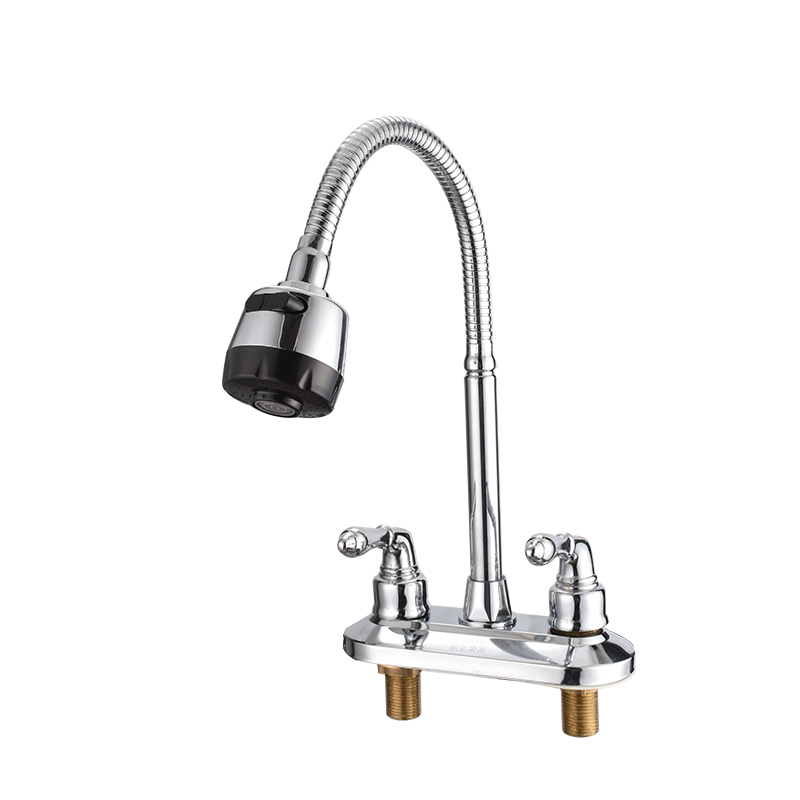 面盆龙头双把双孔全铜洗脸盆水龙头冷热台盆浴室洗手盆水龙头 铜面盆龙头万向款MZ3328