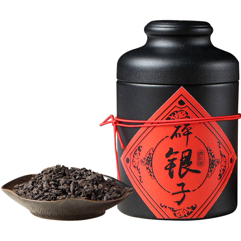 西勐（XIMENG）碎银子茶化石 古树春茶发酵熟普 糯香熟散茶金芽小米老茶头150g