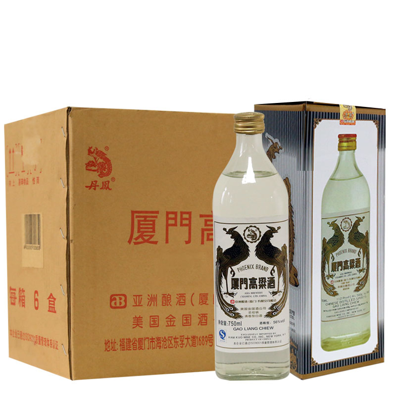 丹凤厦门高粱酒56度清香型白酒礼盒装厦门特产丹凤酒粮食酒 750ml*6瓶