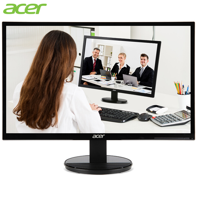 宏碁（Acer）办公/家用21.5英寸1080P全高清可壁挂宽屏LED背光液晶显示器 显示屏K222HQL