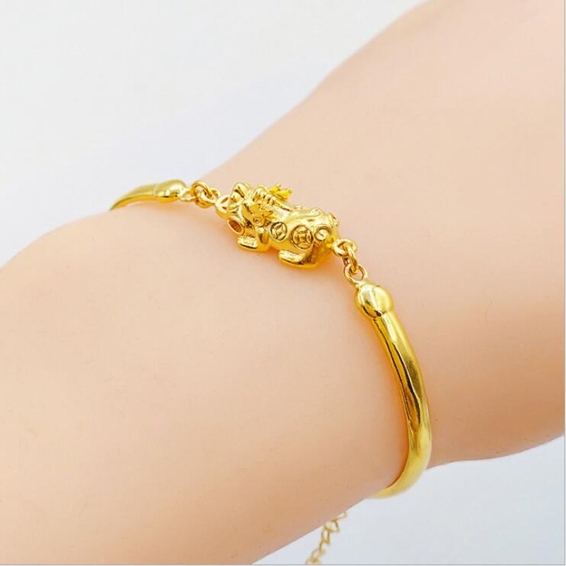 佩川 女款沙金手链沙金仿金砂貔貅手链kitty手链3d硬金日韩 貔貅女士