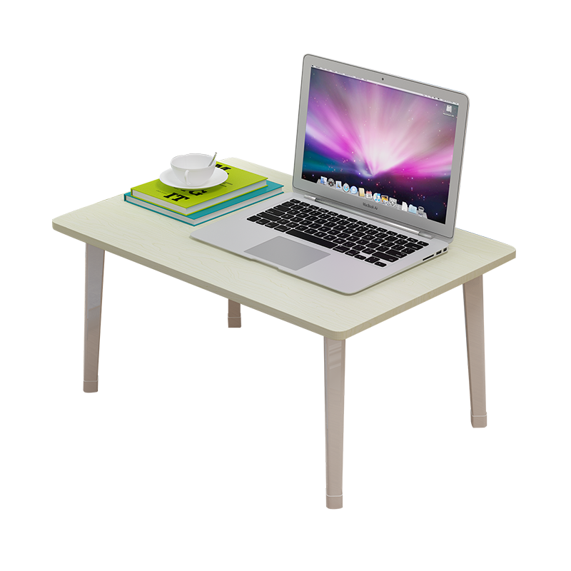 雅美乐 床上电脑桌 懒人折叠书桌笔记本小桌子床上小饭桌60*40 钢木白枫色YZ158