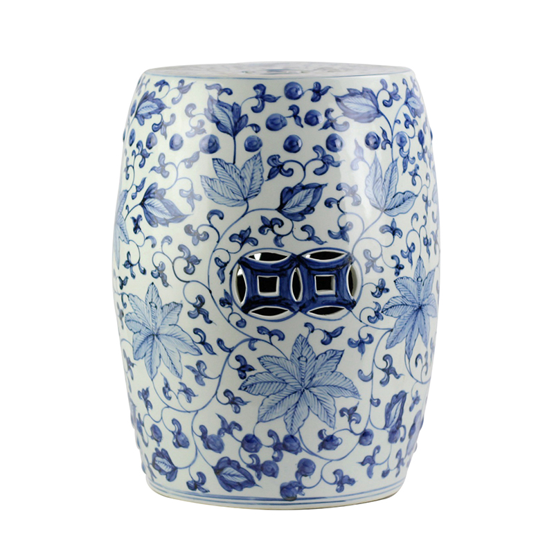 荣窑坊 景德镇手绘青花瓷凳 中式陶瓷凳鼓凳梳妆换鞋凳子沙发边几茶几