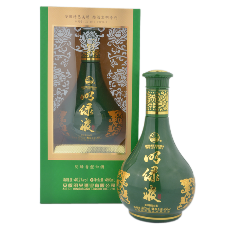 MING GUANG 明光 明绿系列明绿液 明绿香型 白酒40.2度 450ml 绿瓶 单瓶