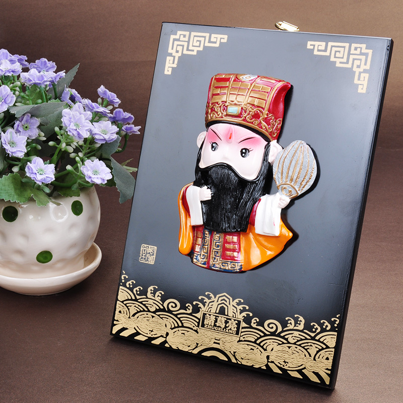 脸谱摆件北京纪念品中国风特色礼物送老外礼品手工艺品 诸葛亮 礼品袋