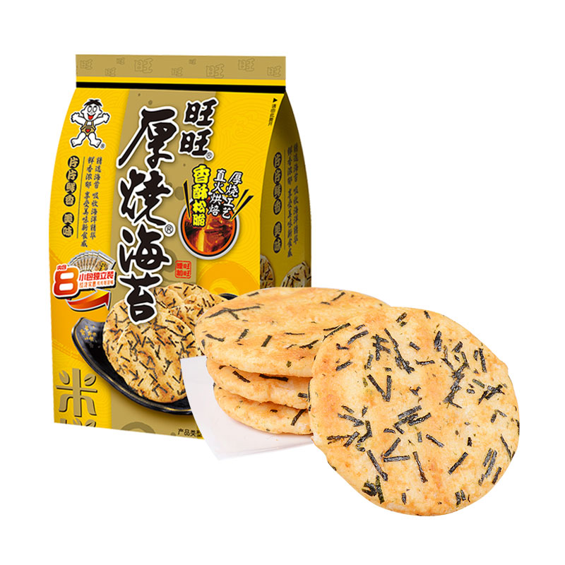 旺旺厚烧海苔膨化食品休闲零食海苔米制品168g主图0