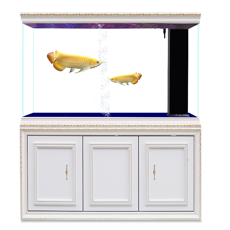 阿诺克（aroc）鱼缸水族箱 大中型超白玻璃底过滤生态免换水 宫廷白色 靠墙款120cm长×41cm宽×157cm高