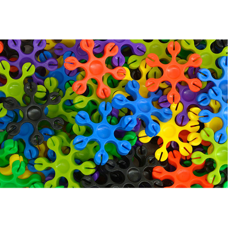 新型六角雪花片大号塑料拼装拼插积木儿童早教桌面玩具1-3-6周岁 250g （约130颗）