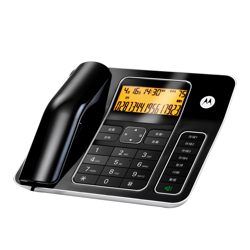 摩托罗拉(Motorola)电话机座机固定电话 办公家用 5米远距离免提 大屏幕 大按键 钢琴烤漆 CT340C(黑色)1350863